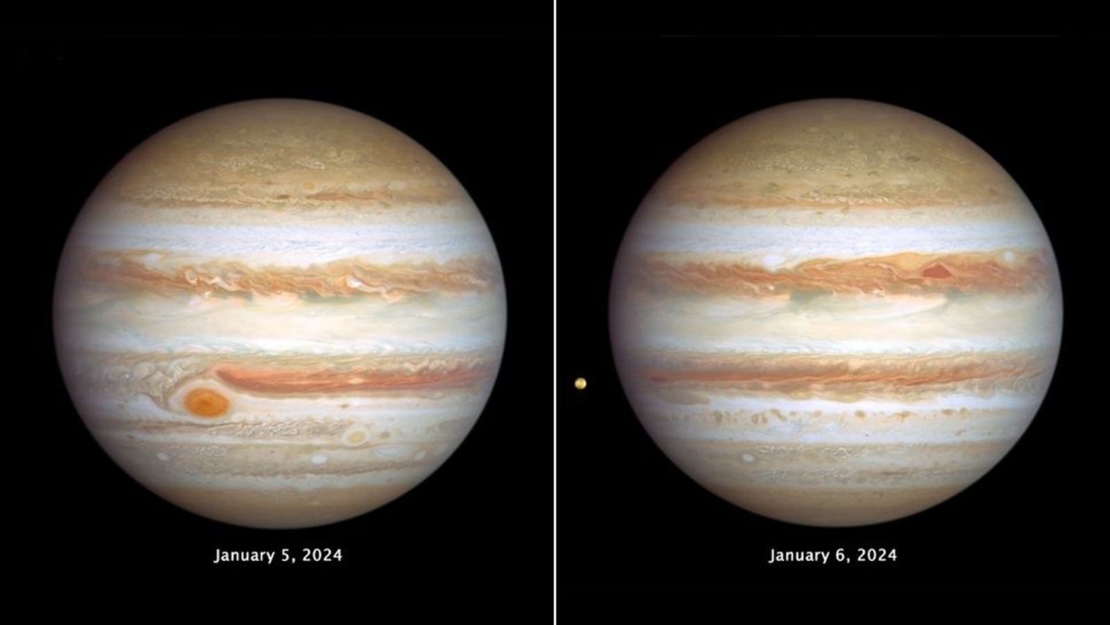 NASA's Hubble Space Telescope's high-resolution images offer a closer look at Jupiter's tumultuous atmosphere