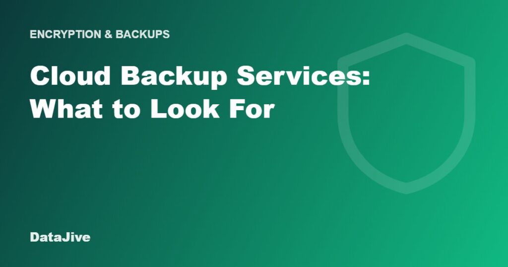 Cloud Backup Services: What to Look For