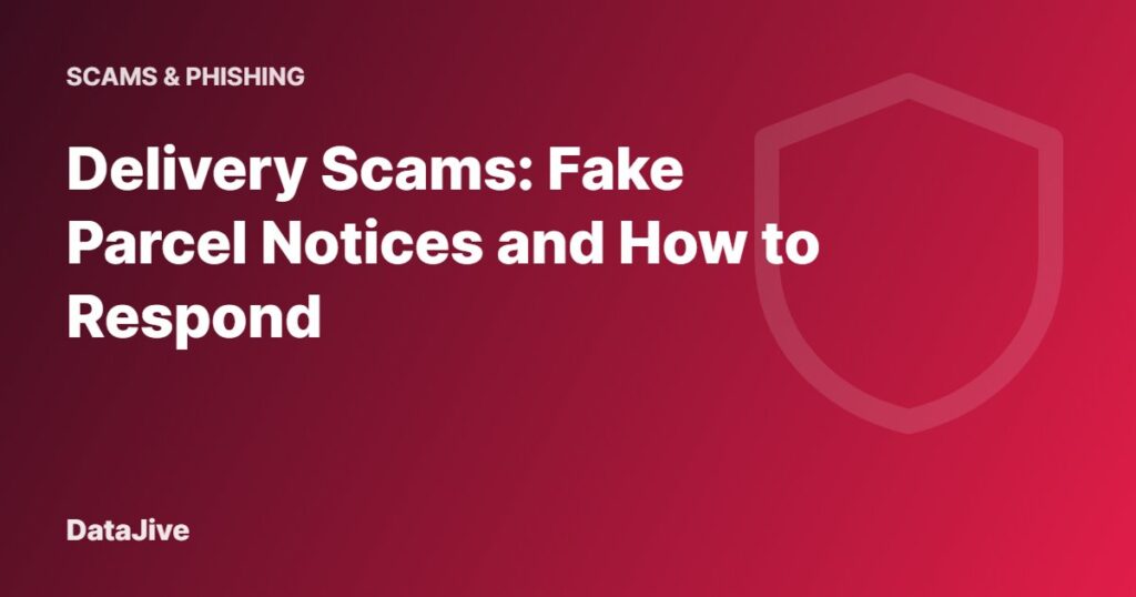 Delivery Scams: Fake Parcel Notices and How to Respond