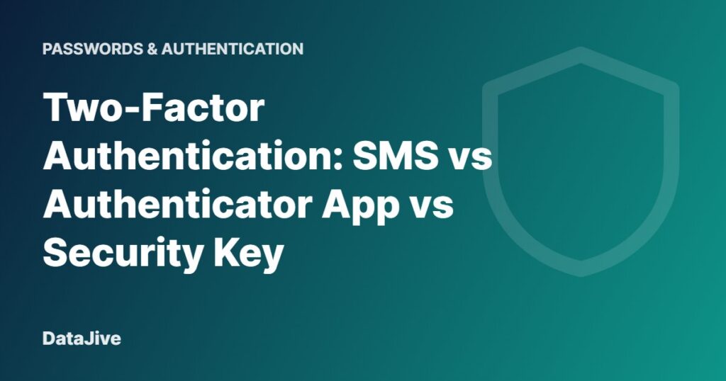 Two-Factor Authentication: SMS vs Authenticator App vs Security Key