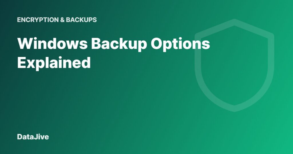 Windows Backup Options Explained